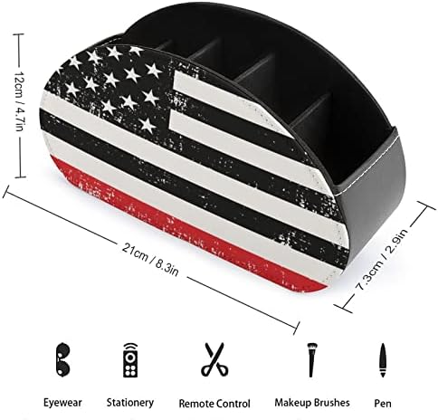 American German Flag Remote Control titularii PU piele Caddy stocare Organizator cutie cu 5 compartiment pentru consumabile