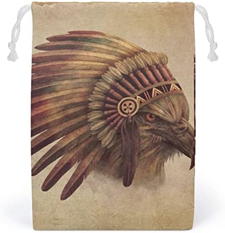 Geanta de depozitare a pânzei cu vulturi din Bald Indian Bald Canvas Bag pentru a călători acasă pentru călătorii acasă