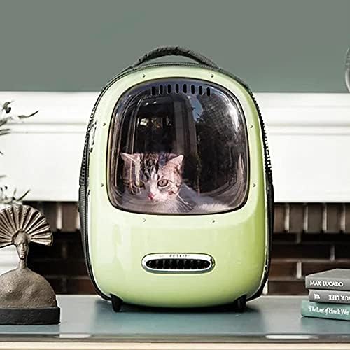 PETKIT Breezy Pet Carrier Rucsac verde pentru pisici și câini mici, geantă de călătorie transparentă impermeabilă pentru animale