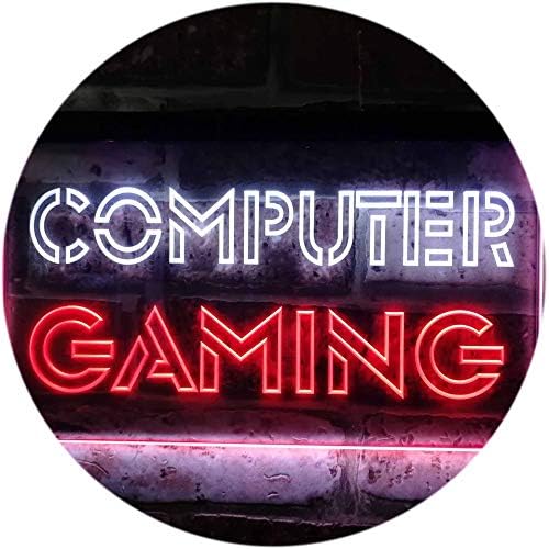 ADVPRO Computer Gaming Room Kid Man Cave Dual Color Led Neon Sign alb & roșu 12 x 8.5 st6s32-i0865-wr