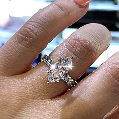 Femei Vintage complet diamant inel logodna nunta Zircon inel Bijuterii Cadou Punk Inele
