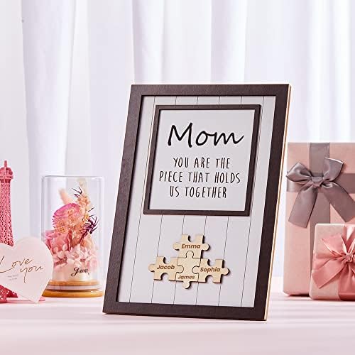 Veelu personalizat Art Art Art Decor pentru casă Custom Wood Nume Puzzle Placă Cadou pentru mamă Mothers Day Gift Sign - Mama