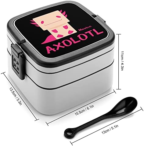 Minunat axolotl02-01 amuzant totul într-o cutie de bento cutia de prânz cu lingură pentru lucrări de călătorie picnic
