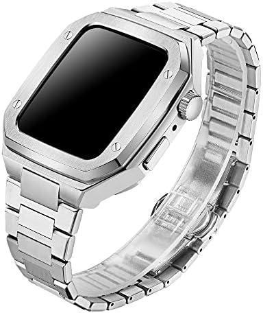 Brățară de legătură din oțel inoxidabil Maalya pentru Band Watch Watch 45mm 44mm cu carcasă metalică pentru Iwatch SE Series