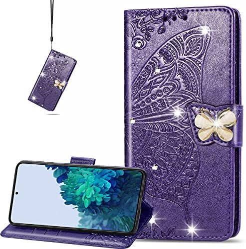 CCSmall pentru Samsung Galaxy S22 5g portofel caz, 3d fluture floare PU piele cu card de Credit sloturi titularul Închidere