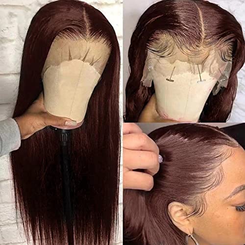 13x4 peruci frontale din dantelă maro roșcat păr uman pentru femei densitate 200% culoare castaniu închis peruci frontale din