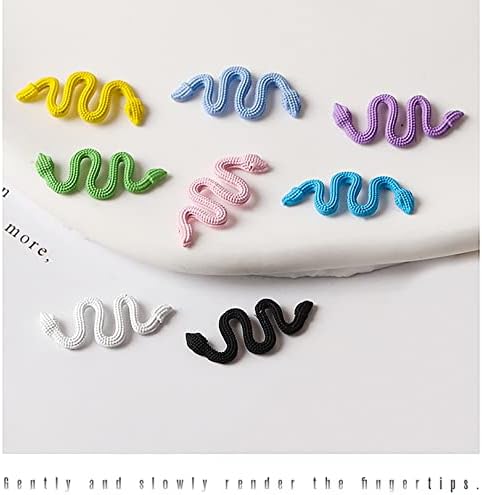 XEAOHEHESY 40pcs aliaj colorat șarpe farmece de unghii pentru unghii cu formă de șarpe farmece de unghii știfturi retro unghii