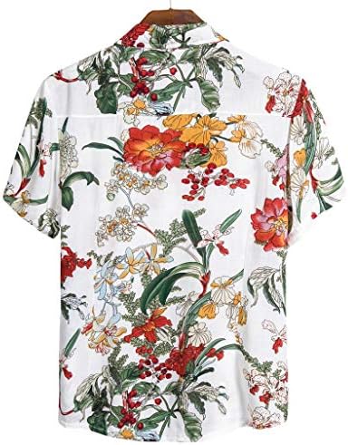 Tricouri hawaiiene pentru bărbați nasture Casual tropicale iarna golf Tees Turndown guler maneca scurta Vrac atletic Topuri