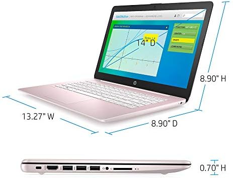 2021 HP Stream 14 laptop HD SVA, procesor Intel Celeron N4000, 4 GB RAM, 64 GB memorie flash eMMC, grafică Intel UHD 600, birou