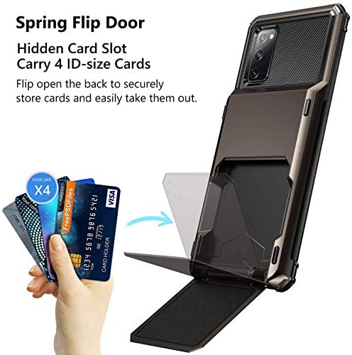 Vofolen pentru Galaxy S20 FE 5g caz portofel card de Credit titularul 4-Card Slot ascuns buzunar spate dublu strat hibrid robust