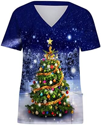 Lisgai Crăciun Scrubs Tricouri pentru femei maneca scurta Nursing lucru uniforme Turcia imprimate Respirabil îmbrăcăminte de