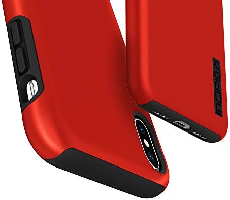 Incipio DualPro Dual Layer Case pentru iPhone Xs Max cu protecție hibridă împotriva șocurilor-iridescent Red / Black