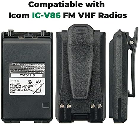Vineyuan 7.2V 2250MAH BP-298 Baterie de înlocuire Li-ion pentru ICOM IC-V86 VHF FM Baterie Radios cu clemă cu centură