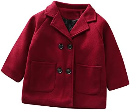 Meitianfacai 1-6 ani copii copii băieți fete de iarnă haina din lână de iarnă drăguță cu două sânii duble, jacheta de tungă