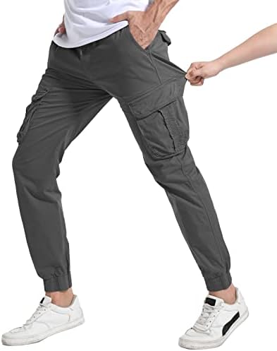 Pantaloni de marfă de drumeție pentru bărbați lepoar se potrivesc Slimt Stretch Lightweight Casual Work Work Pantaloni cu buzunare