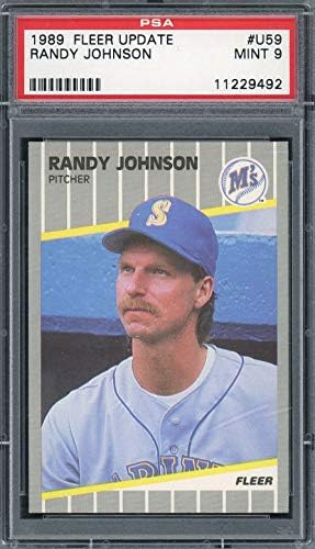 Randy Johnson 1989 Fleer Update Baseball Rookie Card RC U59 Gradat PSA 9 Mint