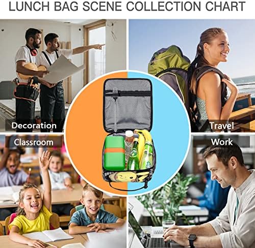 Auewiuny Lunch Box Kids, geantă de prânz moale izolată pentru Băieți Fete geantă reutilizabilă Lunc Tote pentru copii cu suport