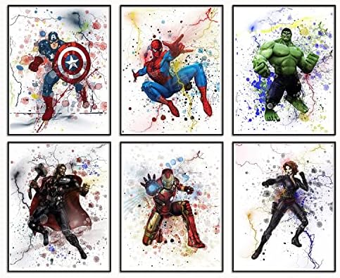 Avengers Superheros Aparitor Poster, Avengers Comic Books Decor Art Artă Superheros Decor de perete Decor Spiderman pentru