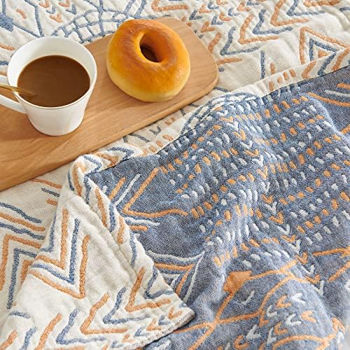 Collact BOHO Aruncă pătură pentru canapea canapea din bumbac Jacquard Coverlet pături de aruncare portocaliu pentru pat boem