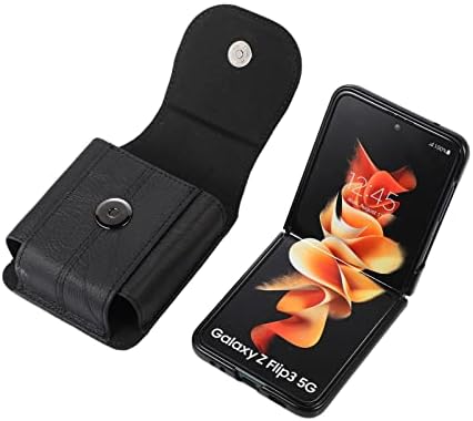 Carcasă de telefon purtabilă, clip de buzunar din piele autentică din piele mobilă curea cu centură compatibilă cu Samsung