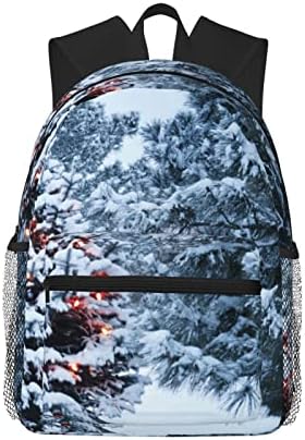 Arborele de Crăciun Moliae Snow Snow Imprefroof College Bags pentru fete pentru băieți, rucsac de călătorie rucsacuri cu laptop