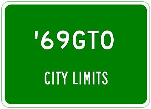 1969 69 PONTIAC GTO semn limită de oraș din aluminiu - 12 x 18 inci