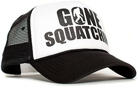 Posse Comitatus Gone Squatchin 'Unisex-Anuler Trucker pălărie-dimensiune neagră/alb