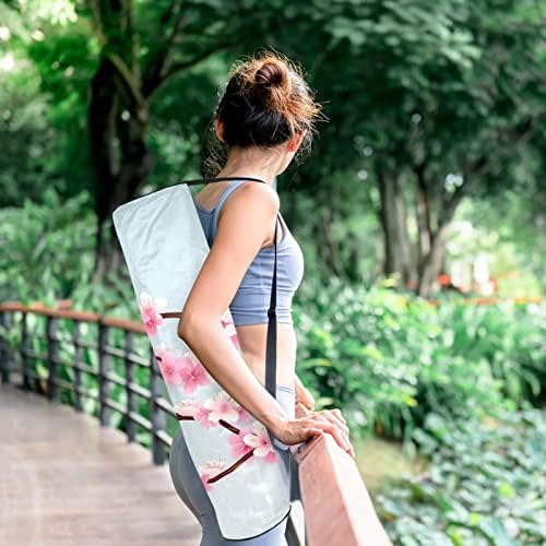 RATGDN Yoga Mat Bag, japonez Cherry Blossom Exercitarea Yoga Mat Carrier Full-Zip Yoga Mat Carry Bag cu curea reglabilă pentru