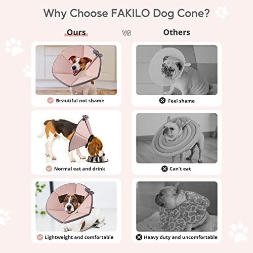 Coliere de recuperare a câinilor cu con de câine, conuri moi de câine Fakilo pentru câini după operație pentru câine mediu