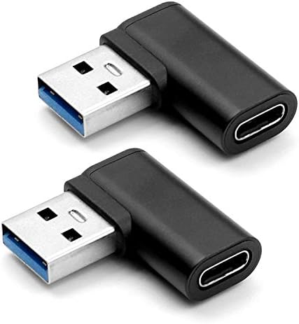 Disdim USB C Femeie până la USB Un adaptor de unghi drept masculin, adaptor USB C de 90 de grade, unghi drept și unghi stâng