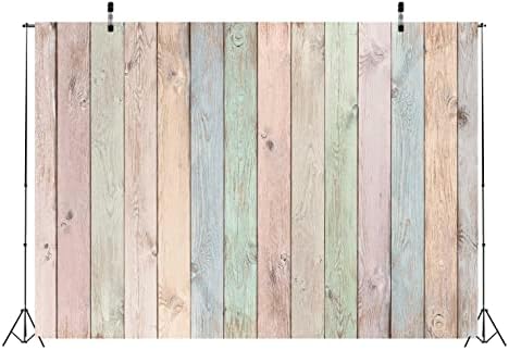 BELECO 10x8ft Tesatura lemn fundal pastel colorate Lemn scanduri textura fotografie fundal pentru Paști Decor Ziua de nastere