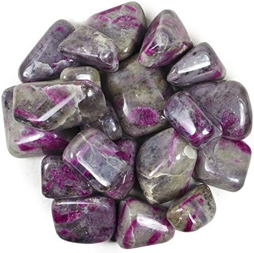 Materiale de pietre hipnotice: 1/2 lb de sus, de sus lustruit manual Ruby în feldspat din India - AVG 1 până la 1,25 - Produsele de piatră prețioasă lustruită în vrac pentru WICCA, Reiki și vindecarea cu cristal energetic