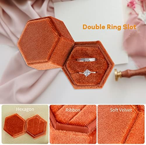 Cutie de inel Smileshe, Cutii de bijuterii din catifea pentru ceremonia de nuntă de logodnă la propunere, husă de purtător