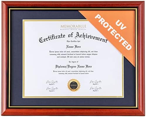 Diplomă elegantă cadru 11x14 fără mat sau 8,5 x 11 cu MAT - protejat UV - grad perfect, colegiu, document, imagine, cadru de