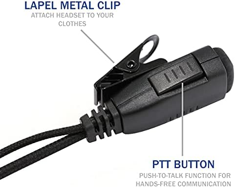 MaximalPower G forma cârlig Radio cască compatibil pentru Motorola 2 pini 2 căi Radio-Clip-ureche cască cască pentru modele