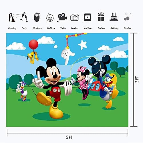 Mickey Mouse Clubhouse Happy Birthday fundal 5x3ft Micky și prietenii săi fundaluri pentru imagine Vinil Mickey Mouse Clubhouse
