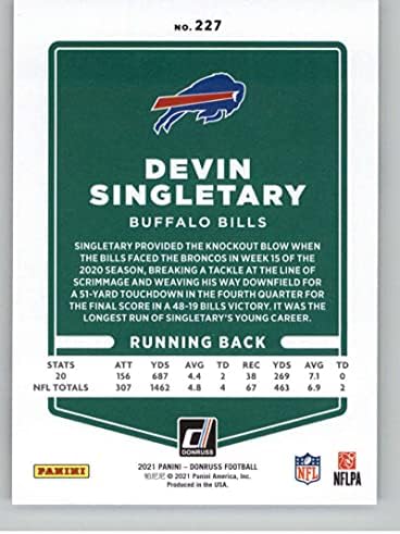 2021 Donruss 227 Devin Singletary Buffalo Bills NFL Card de fotbal NM-MT