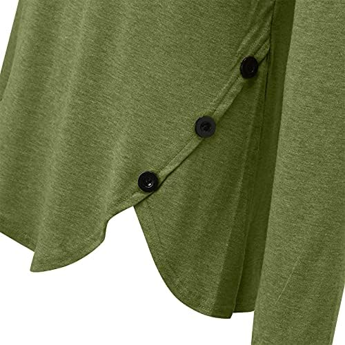 Culoare solidă de culoare solidă bluză pulovere bluză laterală împărțită cu fermoar v gât cu mânecă lungă topuri tunică