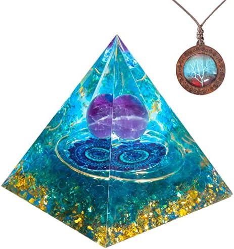 Piramide orgone Energie pozitivă, ametist chakra orgonită piramide, generator de energie, vindecare piramidă de cristal, meditație