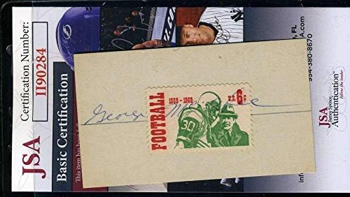 George McAfee JSA COA semnat manual în 1969 Fotbal Stamp Display Autograph - fotbal autografat