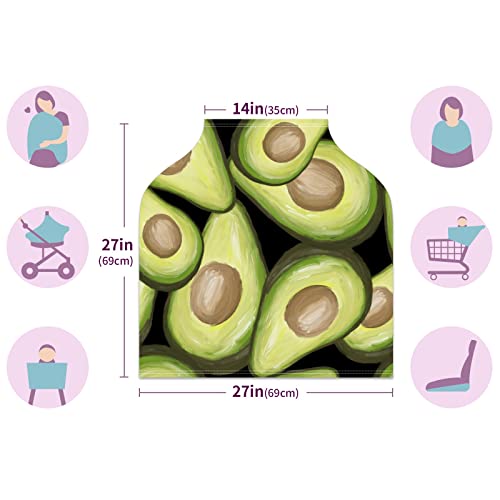 Acoperiri pentru scaun auto pentru bebeluși Avocado fructe verzi vopsite de asistență medicală capac de eșarfă care alăptează