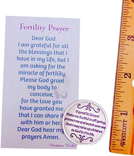 Jetonul Sfântului Gerard și rugăciunea pentru a rămâne însărcinată set de fertilitate pentru card sfânt