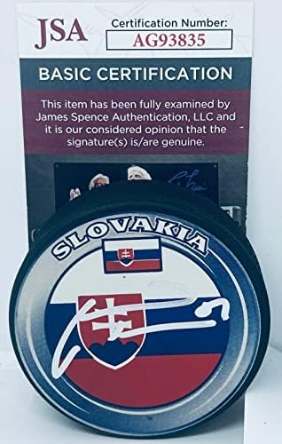 Marian Hossa Blackhawks senatori semnat Slovacia puc autograf JSA-autografe NHL pucuri
