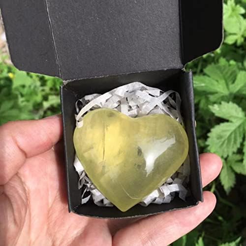 Wsax 1pcs citrină naturală Crystal Heart Citrine Quartz Pietrei prețioase Cristale în formă de inimă