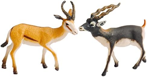 2 PC -uri Figurine antilope Plastic realist Oryx Sheep Animale sălbatice Figuri pentru tort Toppers Părtare pentru decorațiuni
