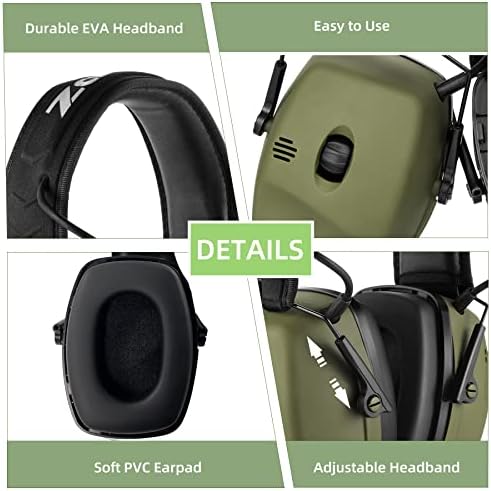Zohan Shooting Ear Protector 3 pachete, 1 căști Bluetooth și 1 urechi electronice, 1 ureche pasivă