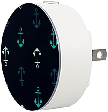 2 pachete plug-in plug-in LED LED LED Night Light Light Marine Sea Anchor Model cu senzor de amurg la zori pentru cameră pentru