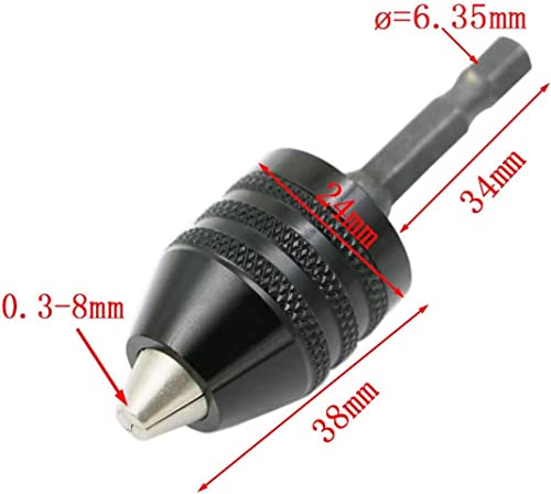 Bucăți de foraj de oțel negru fără cheie de șurubelniță Adaptor Driver 1/4 6,35mm Hex Shank Bits Diametru Instrumente electrice