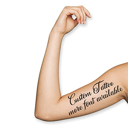 Tatuaj temporar personalizat pentru adulți cu nume de Text personalizat, autocolant de tatuaj fals pentru femei și bărbați,