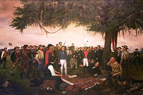 24x36 Afișul galeriei, predarea lui Santa Anna în timpul revoluției din Texas de William Henry Huddle